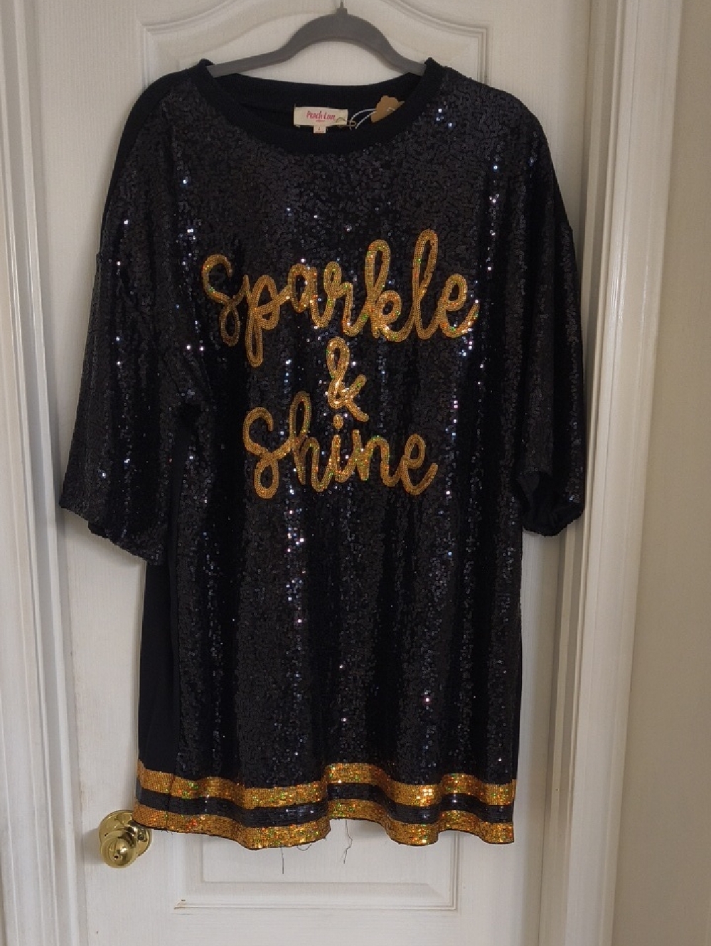 Peach Love California Black Sequin Dress